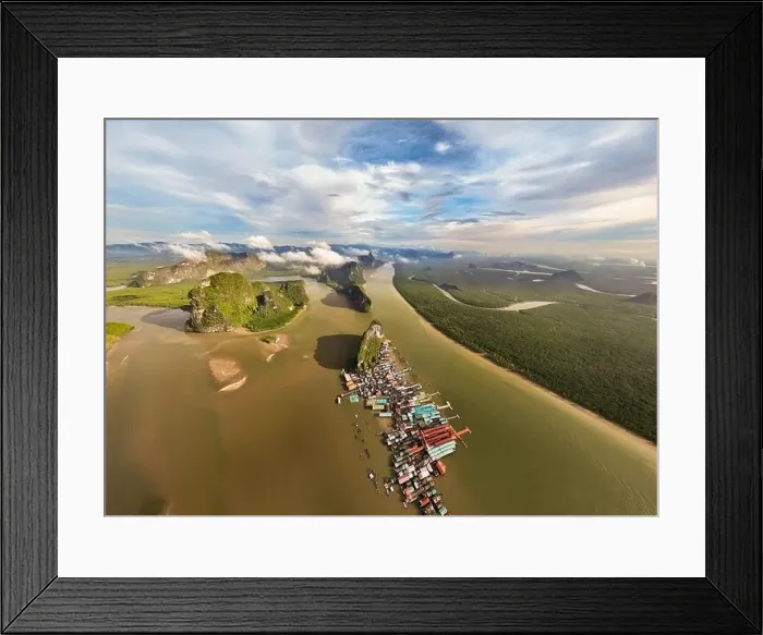 Framed Print : Aerial view of Panyee island in Phang Nga Thailand Framed Print : Aerial view of Panyee island in Phang Nga Thailand