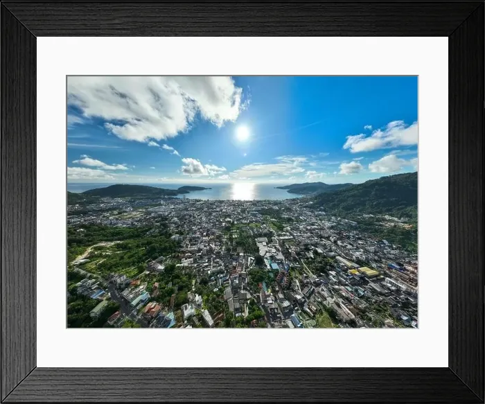 Framed Print : Phuket Thailand patong bay. Panorama landscape nature view from Drone camera Framed Print : Phuket Thailand patong bay. Panorama landscape nature view from Drone camera