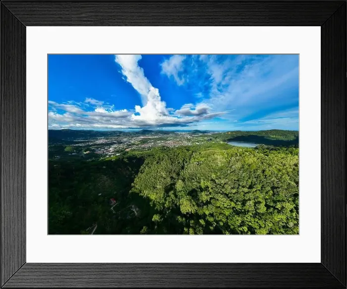 Framed Print : Aerial view drone shot of Mountains Forest trees nature environment background Framed Print : Aerial view drone shot of Mountains Forest trees nature environment background
