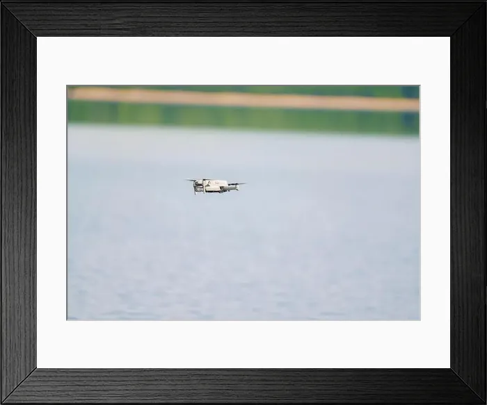 Framed Print : A close-up of a drone in flight Framed Print : A close-up of a drone in flight