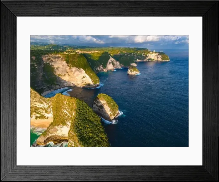 Framed Print : Airview of Kelingking Beach on Nusa Penida Island, Indonesia Framed Print : Airview of Kelingking Beach on Nusa Penida Island, Indonesia