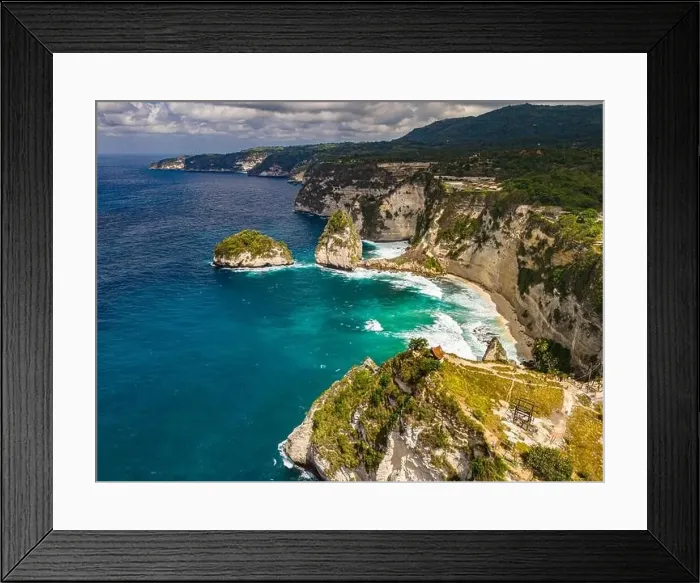 Framed Print : Airview of Diamond Beach on Nusa Penida Island, Indonesia Framed Print : Airview of Diamond Beach on Nusa Penida Island, Indonesia