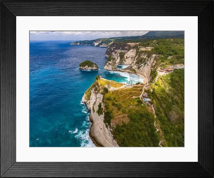 Framed Print : Airview of Diamond Beach on Nusa Penida Island, Indonesia Framed Print : Airview of Diamond Beach on Nusa Penida Island, Indonesia