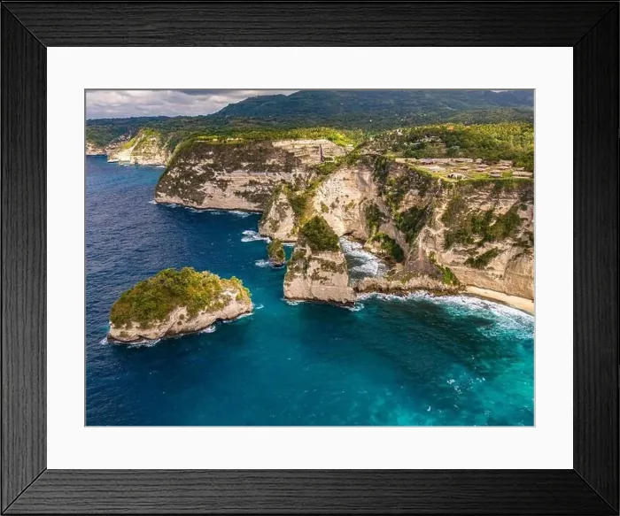 Framed Print : Airview of Diamond Beach on Nusa Penida Island, Indonesia Framed Print : Airview of Diamond Beach on Nusa Penida Island, Indonesia