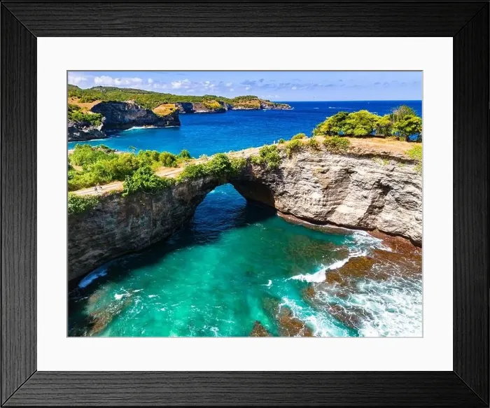 Framed Print : Airview of Broken Beach on Nusa Penida Island, Indonesia Framed Print : Airview of Broken Beach on Nusa Penida Island, Indonesia