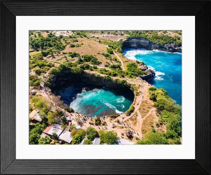 Framed Print : Airview of Broken Beach on Nusa Penida Island, Indonesia Framed Print : Airview of Broken Beach on Nusa Penida Island, Indonesia