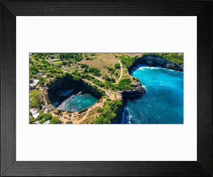 Framed Print : Airview of Broken Beach on Nusa Penida Island, Indonesia Framed Print : Airview of Broken Beach on Nusa Penida Island, Indonesia