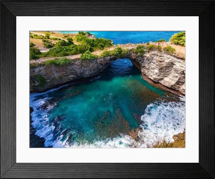 Framed Print : Airview of Broken Beach on Nusa Penida Island, Indonesia