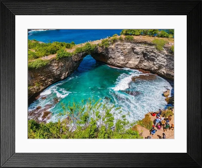 Framed Print : Airview of Broken Beach on Nusa Penida Island, Indonesia Framed Print : Airview of Broken Beach on Nusa Penida Island, Indonesia