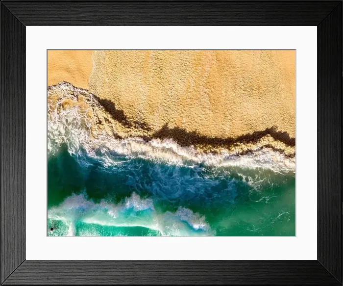 Framed Print : Airview of Kelingking Beach on Nusa Penida Island, Indonesia Framed Print : Airview of Kelingking Beach on Nusa Penida Island, Indonesia