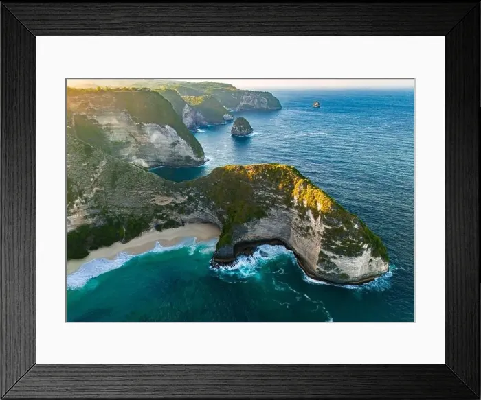 Framed Print : Airview of Kelingking Beach on Nusa Penida Island, Indonesia Framed Print : Airview of Kelingking Beach on Nusa Penida Island, Indonesia