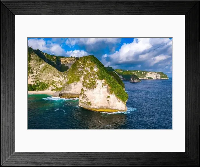 Framed Print : Airview of Kelingking Beach on Nusa Penida Island, Indonesia Framed Print : Airview of Kelingking Beach on Nusa Penida Island, Indonesia