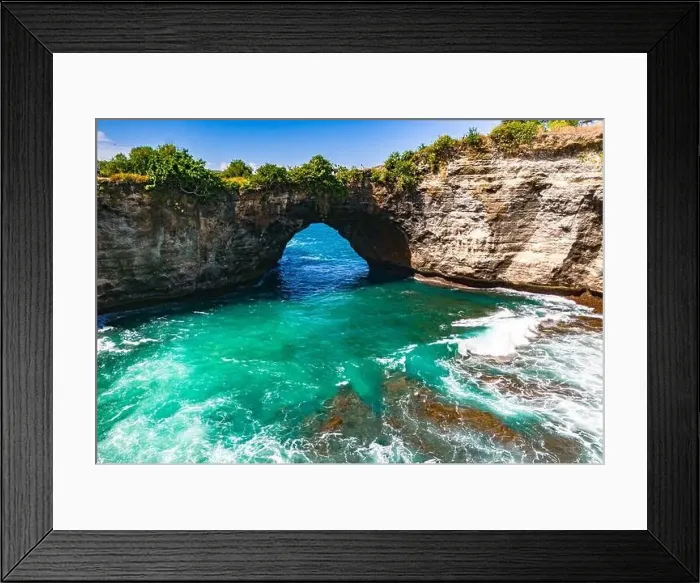 Framed Print : Airview of Broken Beach on Nusa Penida Island, Indonesia Framed Print : Airview of Broken Beach on Nusa Penida Island, Indonesia