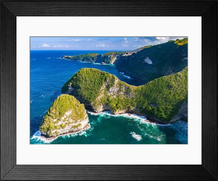 Framed Print : Airview of Kelingking Beach on Nusa Penida Island, Indonesia Framed Print : Airview of Kelingking Beach on Nusa Penida Island, Indonesia
