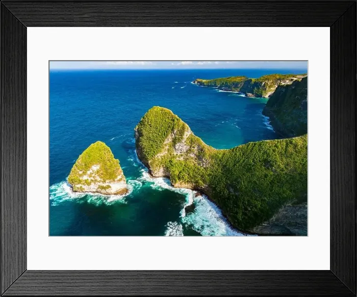 Framed Print : Airview of Kelingking Beach on Nusa Penida Island, Indonesia Framed Print : Airview of Kelingking Beach on Nusa Penida Island, Indonesia