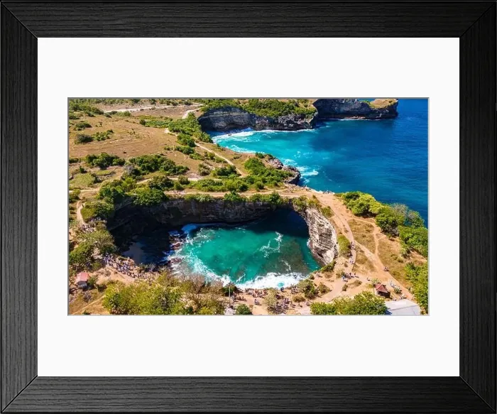 Framed Print : Airview of Broken Beach on Nusa Penida Island, Indonesia Framed Print : Airview of Broken Beach on Nusa Penida Island, Indonesia