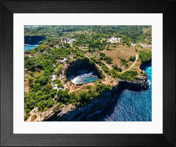 Framed Print : Airview of Broken Beach on Nusa Penida Island, Indonesia Framed Print : Airview of Broken Beach on Nusa Penida Island, Indonesia
