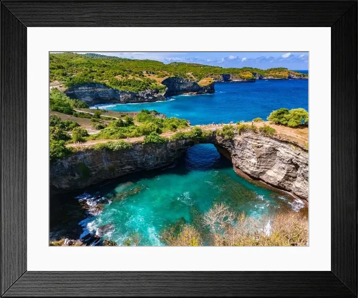 Framed Print : Airview of Broken Beach on Nusa Penida Island, Indonesia Framed Print : Airview of Broken Beach on Nusa Penida Island, Indonesia