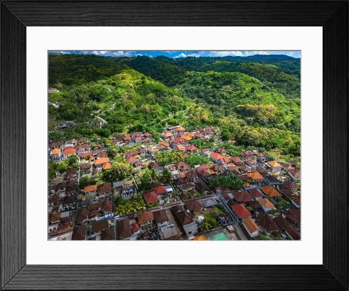 Framed Print : Village of Pejukutan on Nusa Penida Island, in Klungkung Regency, Indonesia