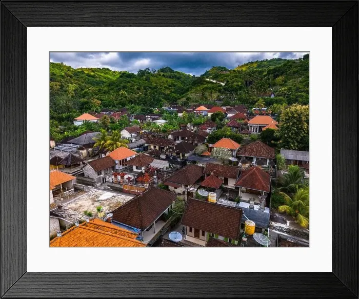 Framed Print : Village of Pejukutan on Nusa Penida Island, in Klungkung Regency, Indonesia Framed Print : Village of Pejukutan on Nusa Penida Island, in Klungkung Regency, Indonesia