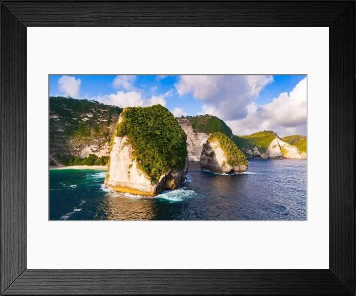 Framed Print : Airview of Kelingking Beach on Nusa Penida Island, Indonesia Framed Print : Airview of Kelingking Beach on Nusa Penida Island, Indonesia