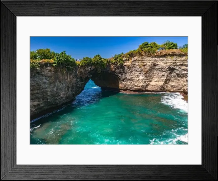 Framed Print : Airview of Broken Beach on Nusa Penida Island, Indonesia Framed Print : Airview of Broken Beach on Nusa Penida Island, Indonesia
