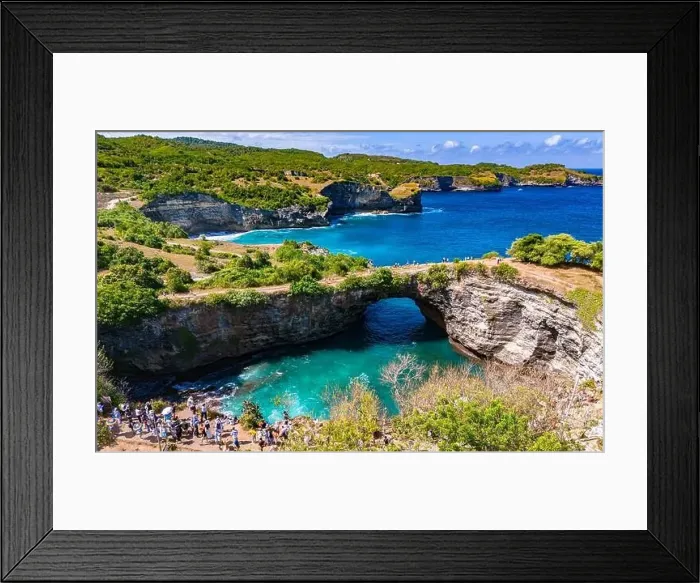Framed Print : Airview of Broken Beach on Nusa Penida Island, Indonesia Framed Print : Airview of Broken Beach on Nusa Penida Island, Indonesia