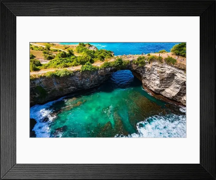 Framed Print : Airview of Broken Beach on Nusa Penida Island, Indonesia Framed Print : Airview of Broken Beach on Nusa Penida Island, Indonesia