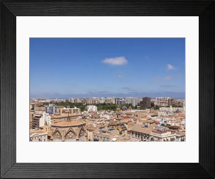 Framed Print : Aerial drone photo of the city centre of the Spanish city of Valencia in the Summer time showing an aerial view of Framed Print : Aerial drone photo of the city centre of the Spanish city of Valencia in the Summer time showing an aerial view of
