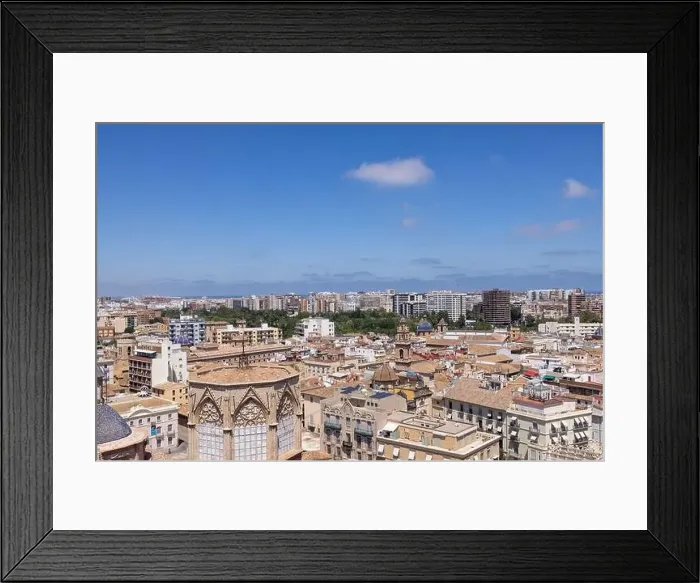 Framed Print : Aerial drone photo of the city centre of the Spanish city of Valencia in the Summer time showing an aerial view of Framed Print : Aerial drone photo of the city centre of the Spanish city of Valencia in the Summer time showing an aerial view of