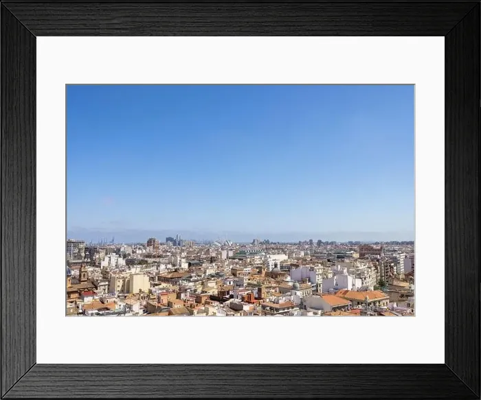 Framed Print : Aerial drone photo of the city centre of the Spanish city of Valencia in the Summer time showing an aerial view of Framed Print : Aerial drone photo of the city centre of the Spanish city of Valencia in the Summer time showing an aerial view of