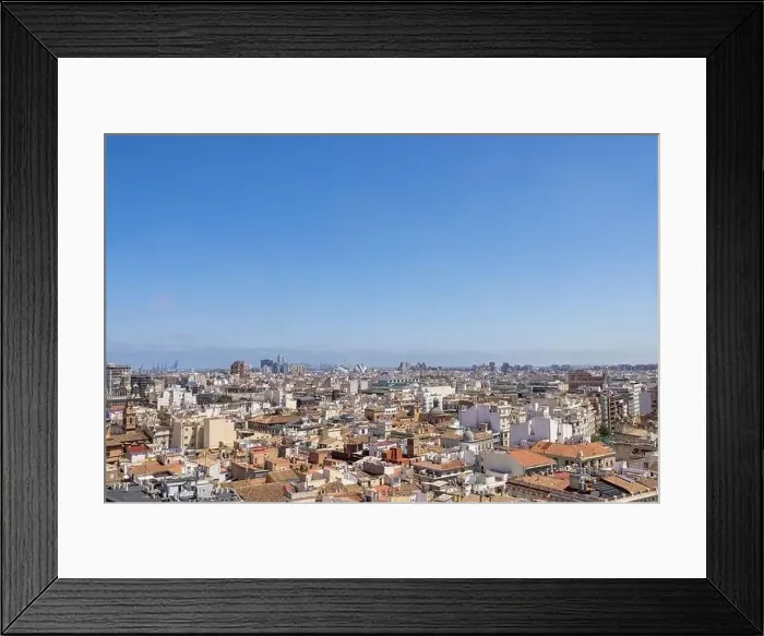 Framed Print : Aerial drone photo of the city centre of the Spanish city of Valencia in the Summer time showing an aerial view of Framed Print : Aerial drone photo of the city centre of the Spanish city of Valencia in the Summer time showing an aerial view of