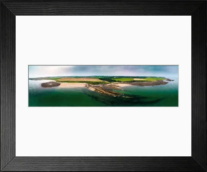 Framed Print : The drone captures an expansive view of Longhoughton Beach Framed Print : The drone captures an expansive view of Longhoughton Beach