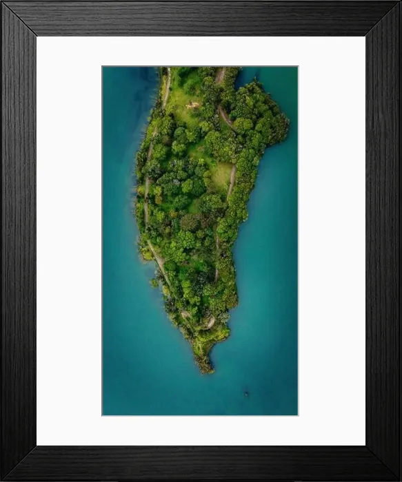 Framed Print : Stunning drone shot capturing the lush Framed Print : Stunning drone shot capturing the lush