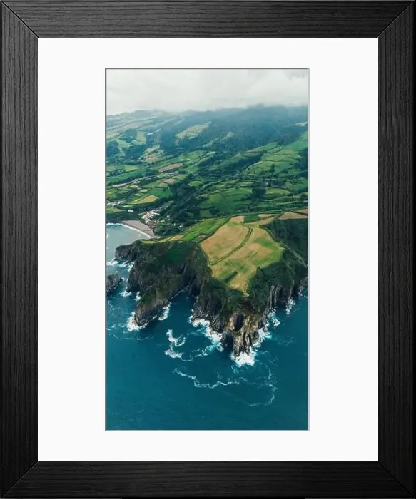 Framed Print : A breathtaking aerial shot captures the lush Framed Print : A breathtaking aerial shot captures the lush