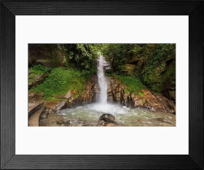 Framed Print : Kyongnosla Waterfall is a stunning natural wonder located in Gangtok, Sikkim, India. Surrounded by lush greenery Framed Print : Kyongnosla Waterfall is a stunning natural wonder located in Gangtok, Sikkim, India. Surrounded by lush greenery
