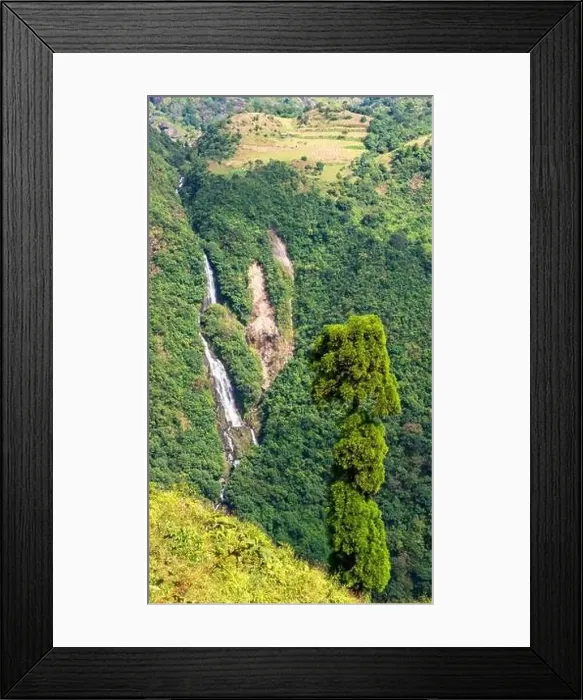 Framed Print : Wah Bano Waterfall is a stunning natural wonder located in Sohra Framed Print : Wah Bano Waterfall is a stunning natural wonder located in Sohra