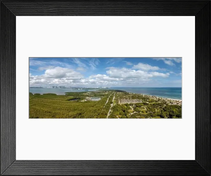 Framed Print : Aerial panoramic view of Key Biscayne, Miami, Florida, USA. January 4, 2024 Framed Print : Aerial panoramic view of Key Biscayne, Miami, Florida, USA. January 4, 2024