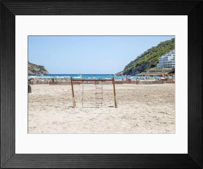 Framed Print : The Spanish island of Ibiza showing the beautiful beach front Framed Print : The Spanish island of Ibiza showing the beautiful beach front