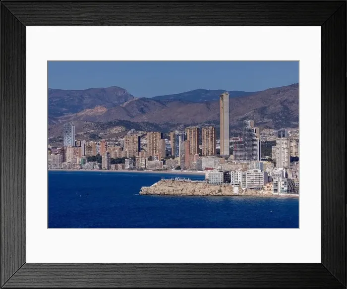 Framed Print : Aerial drone photo of the town of Benidorm in Spain in the summer time showing high rise apartments Framed Print : Aerial drone photo of the town of Benidorm in Spain in the summer time showing high rise apartments