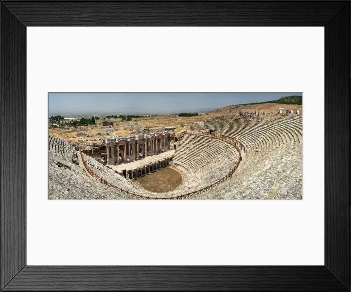 Framed Print : Pamukkale travertine terraces and the ancient Greek city of Hierapolis, Turkey Framed Print : Pamukkale travertine terraces and the ancient Greek city of Hierapolis, Turkey