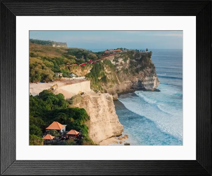 Framed Print : Escalators digging destruction of the rock nearby Uluwatu temple Framed Print : Escalators digging destruction of the rock nearby Uluwatu temple