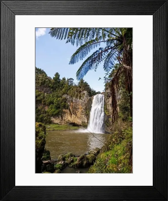 Framed Print : A shot of a waterfall called Hunua falls which is located in Auckland New Zealand Framed Print : A shot of a waterfall called Hunua falls which is located in Auckland New Zealand