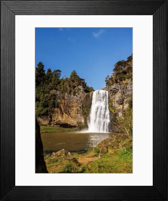 Framed Print : A shot of a waterfall called Hunua falls which is located in Auckland New Zealand