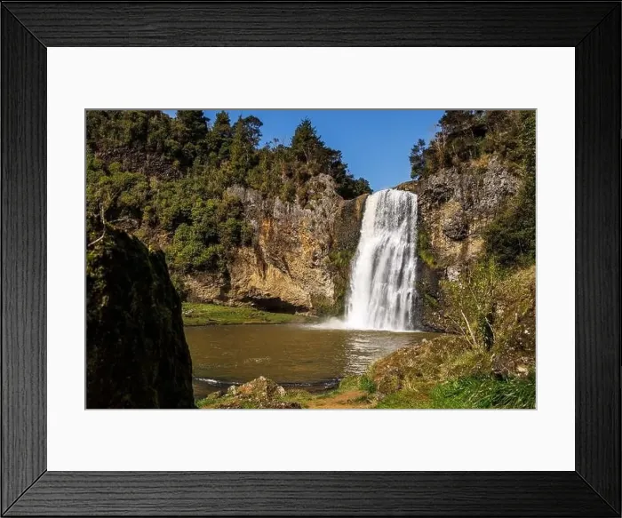 Framed Print : A shot of a waterfall called Hunua falls which is located in Auckland New Zealand Framed Print : A shot of a waterfall called Hunua falls which is located in Auckland New Zealand