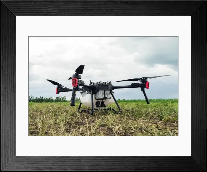 Framed Print : drone in farm use for spray a water