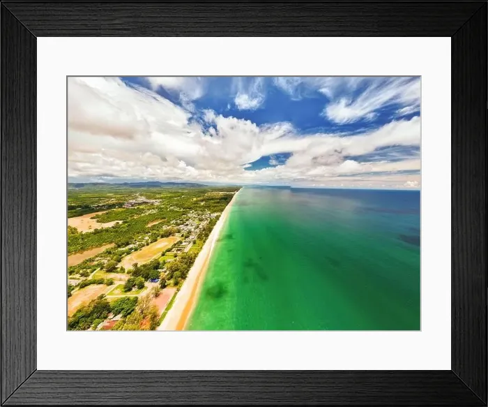 Framed Print : Drone view Beautiful clouds blue sky over sea in high season at Phuket Thailand Framed Print : Drone view Beautiful clouds blue sky over sea in high season at Phuket Thailand