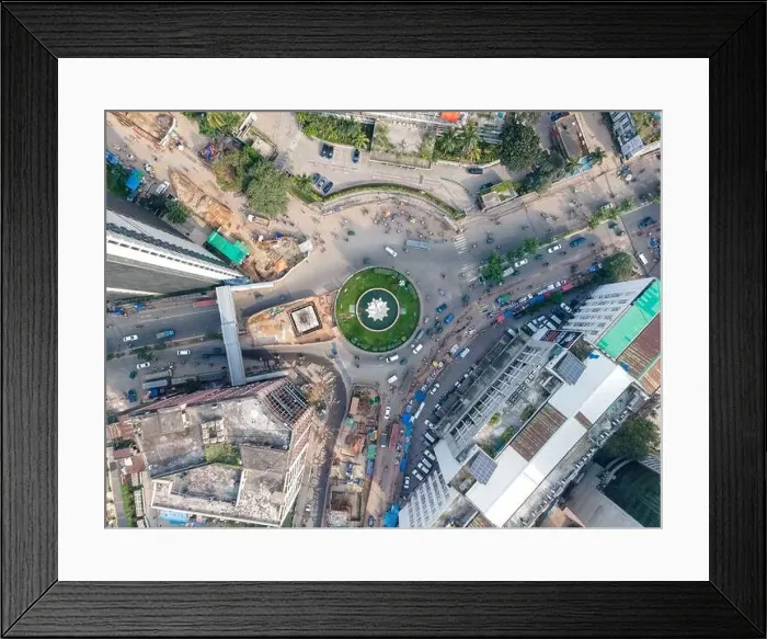 Framed Print : Bird's Eye View of Shapla Square Framed Print : Bird's Eye View of Shapla Square