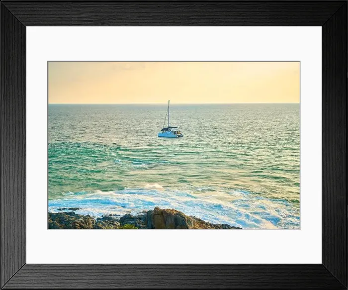 Framed Print : View of the tropical bay with yachts Framed Print : View of the tropical bay with yachts