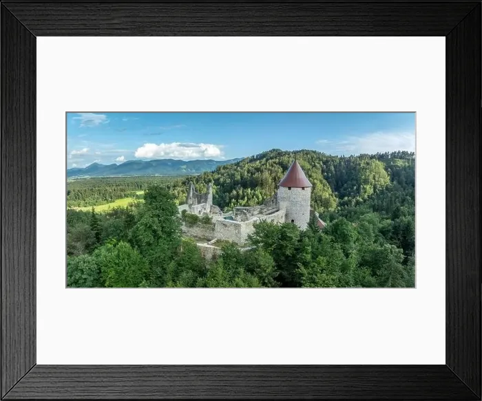 Framed Print : Aerial panoramic view of Zovnek castle Framed Print : Aerial panoramic view of Zovnek castle